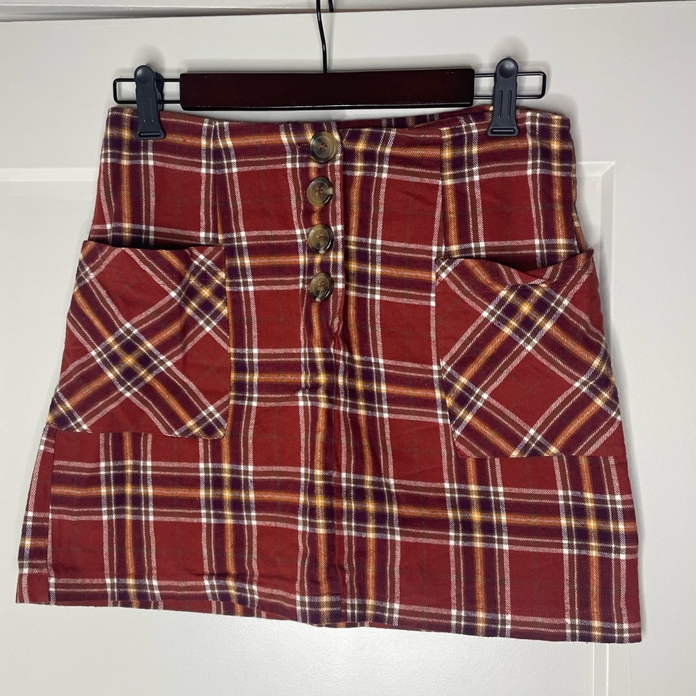 Pink Lily Plaid Mini Skirt